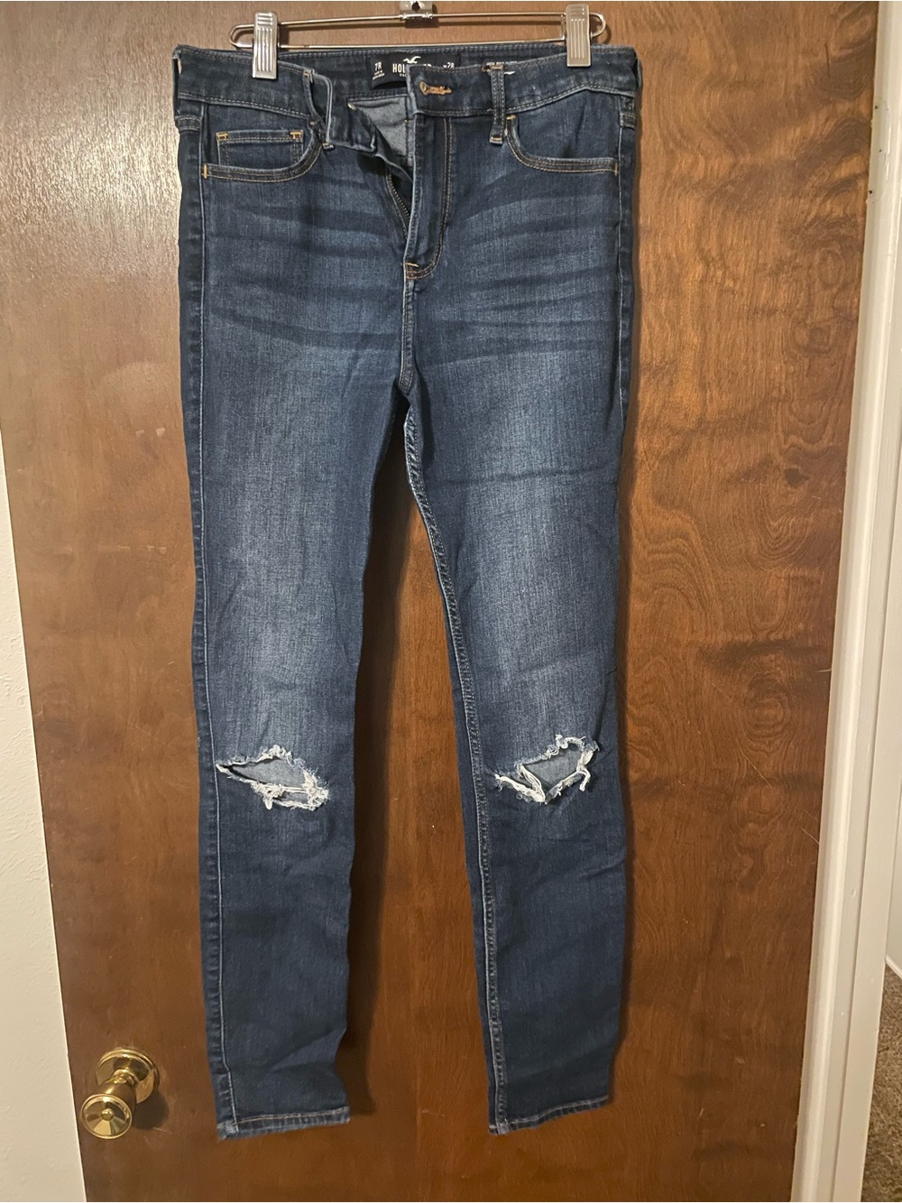 Hollister Dark Blue Ripped Skinny Jeans
